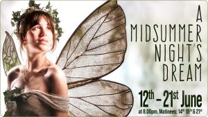 Flyer for A Midsummer Night's Dream at the Barn Theatre, Welwyn Garden City, June 2025