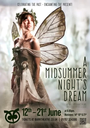 Poster of A Midsummer Night's Dream at the Barn Theatre in June 2025